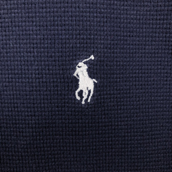 Ralph Lauren POLO RALPH LAUREN SLEEPWEAR Thermal Long T-shirt Waffle Men's L size cotton navy blue type Vintage Second Hand