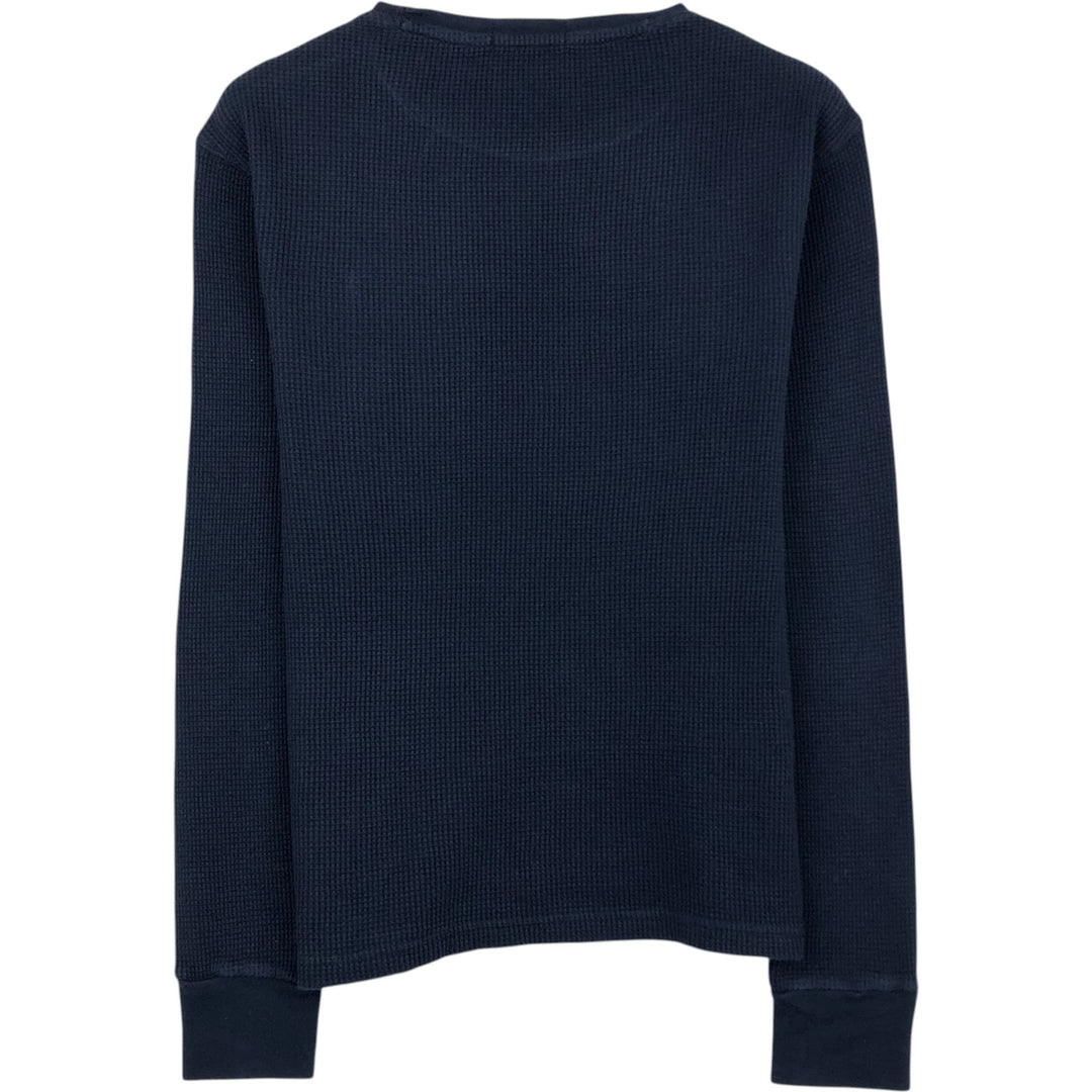 Ralph Lauren POLO RALPH LAUREN Thermal Long T-shirt Waffle Men's M size cotton navy blue type Vintage Second Hand