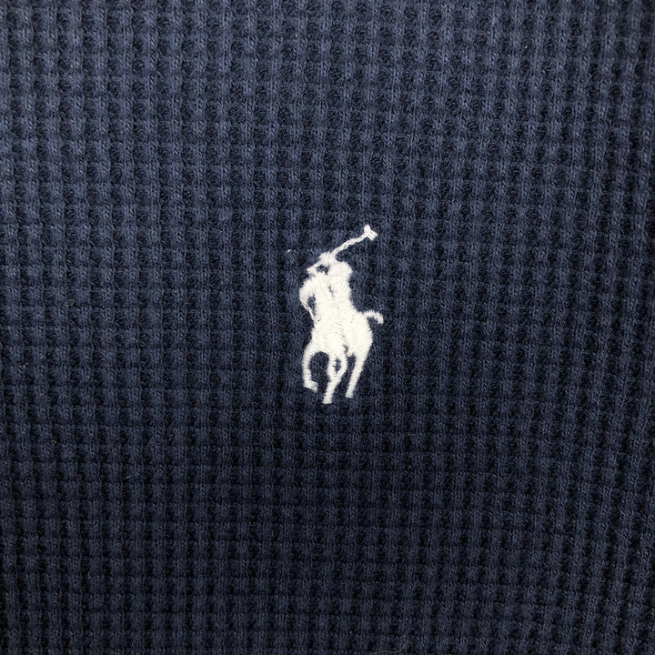 Ralph Lauren POLO RALPH LAUREN Thermal Long T-shirt Waffle Men's M size cotton navy blue type Vintage Second Hand
