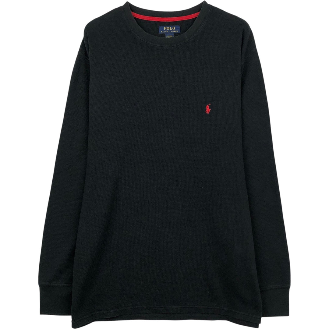 Ralph Lauren POLO RALPH LAUREN SLEEPWEAR Thermal Long T-shirt Honeycomb Men's XXL unclear black type Vintage Second Hand