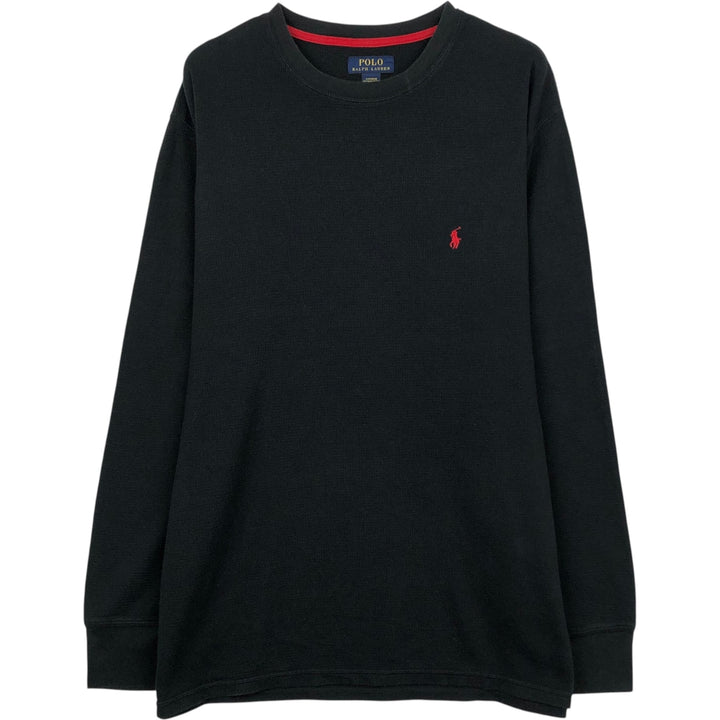 Ralph Lauren POLO RALPH LAUREN SLEEPWEAR Thermal Long T-shirt Honeycomb Men's XXL unclear black type Vintage Second Hand