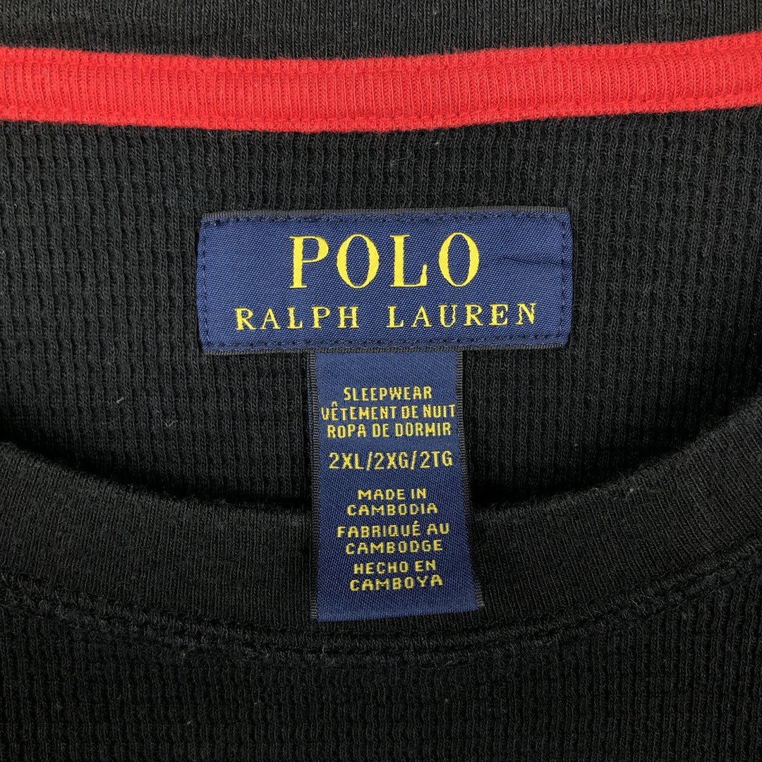 Ralph Lauren POLO RALPH LAUREN SLEEPWEAR Thermal Long T-shirt Honeycomb Men's XXL unclear black type Vintage Second Hand