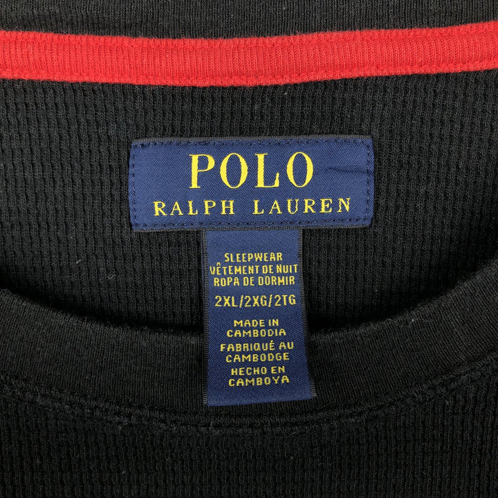 Ralph Lauren POLO RALPH LAUREN SLEEPWEAR Thermal Long T-shirt Honeycomb Men's XXL unclear black type Vintage Second Hand