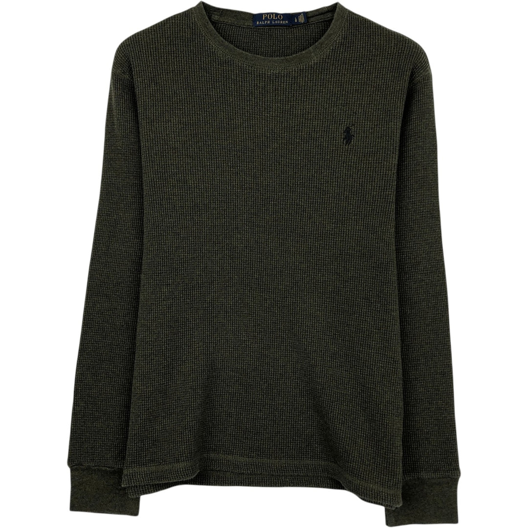 Ralph Lauren POLO RALPH LAUREN Thermal Ron T Waffle Men's L size cotton Khaki type Vintage Second Hand