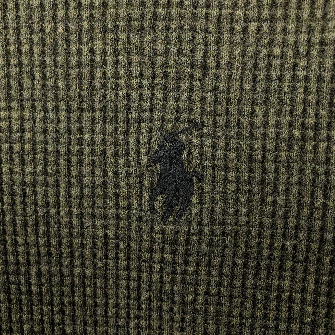 Ralph Lauren POLO RALPH LAUREN Thermal Ron T Waffle Men's L size cotton Khaki type Vintage Second Hand