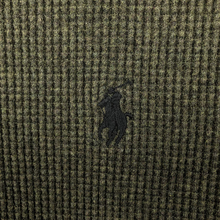 Ralph Lauren POLO RALPH LAUREN Thermal Ron T Waffle Men's L size cotton Khaki type Vintage Second Hand