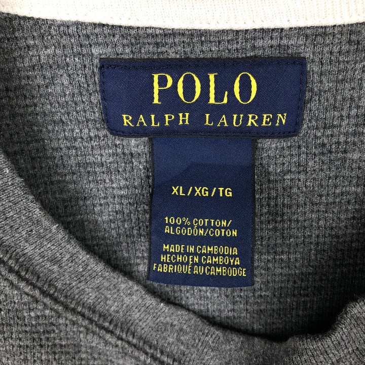 Ralph Lauren POLO RALPH LAUREN Thermal Long T-Shirt Men's XL cotton gray type Vintage Second Hand