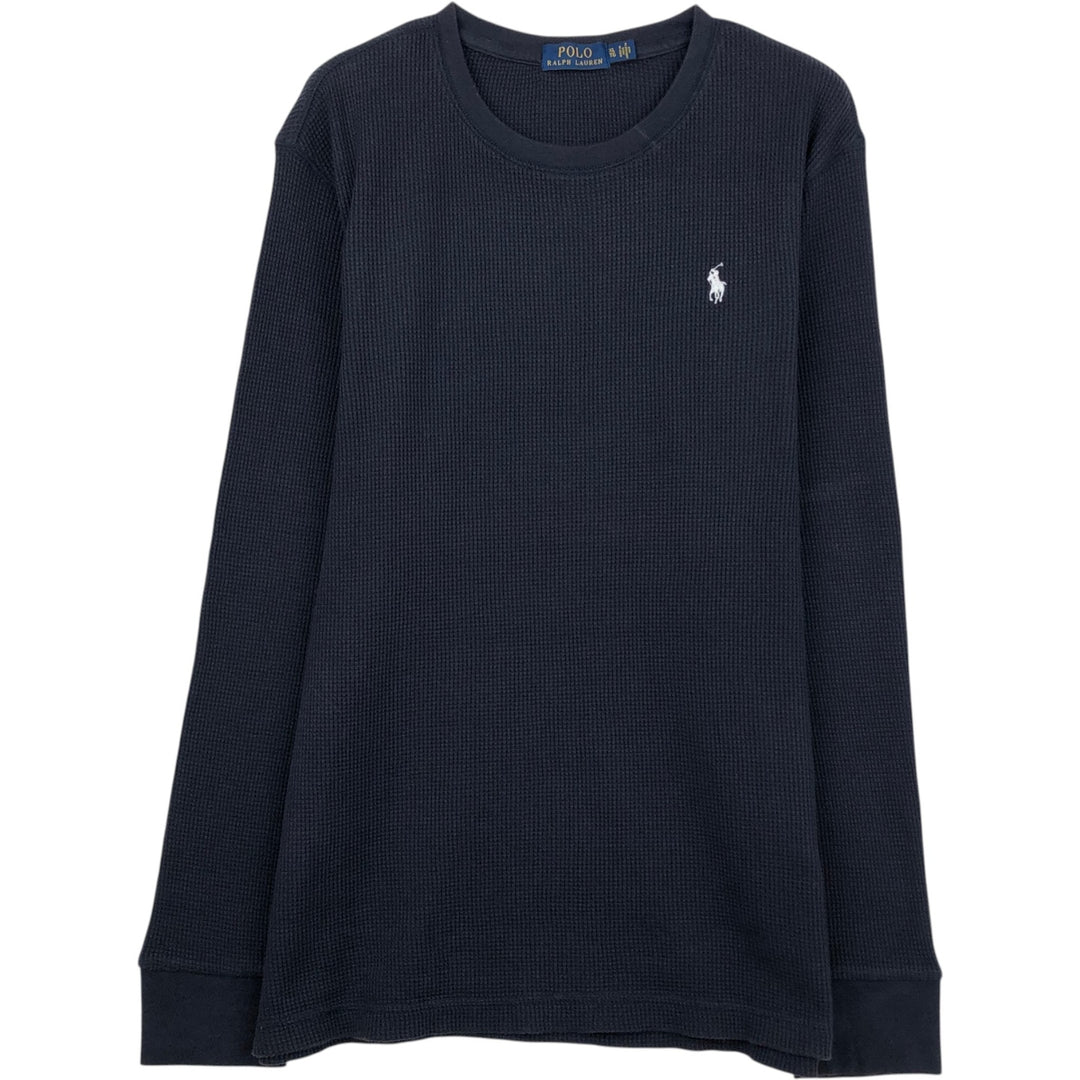 Ralph Lauren POLO RALPH LAUREN Thermal Long T-shirt Waffle Men's XL cotton navy blue type Vintage Second Hand