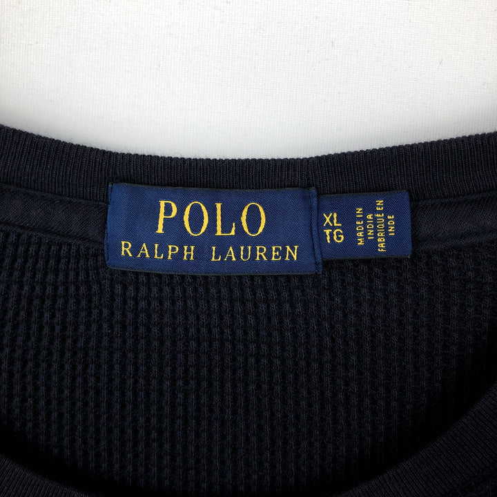 Ralph Lauren POLO RALPH LAUREN Thermal Long T-shirt Waffle Men's XL cotton navy blue type Vintage Second Hand