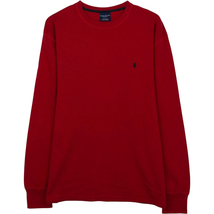 Ralph Lauren POLO RALPH LAUREN SLEEPWEAR Thermal Long T-shirt Honeycomb Men's L size cotton red type Vintage Second Hand