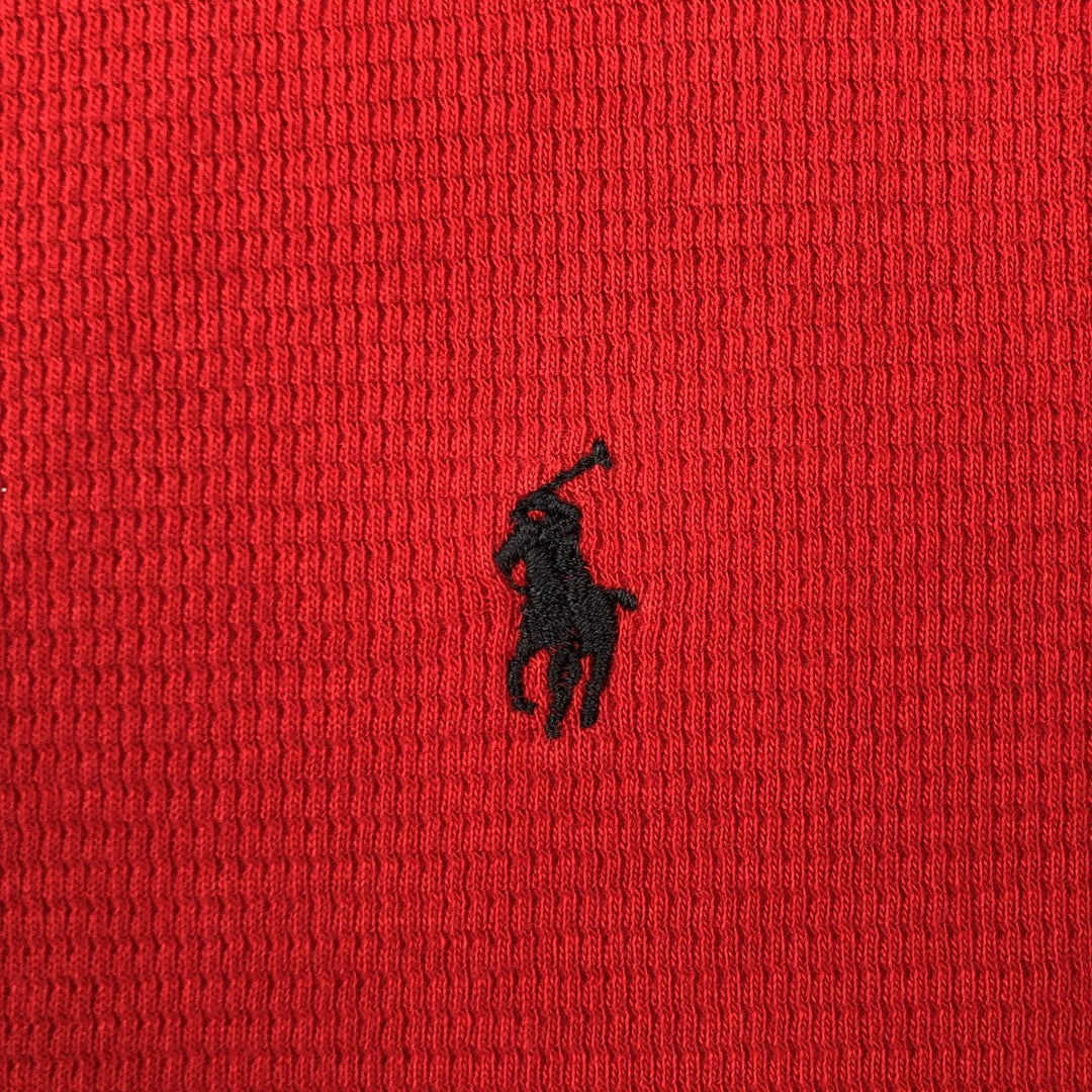 Ralph Lauren POLO RALPH LAUREN SLEEPWEAR Thermal Long T-shirt Honeycomb Men's L size cotton red type Vintage Second Hand