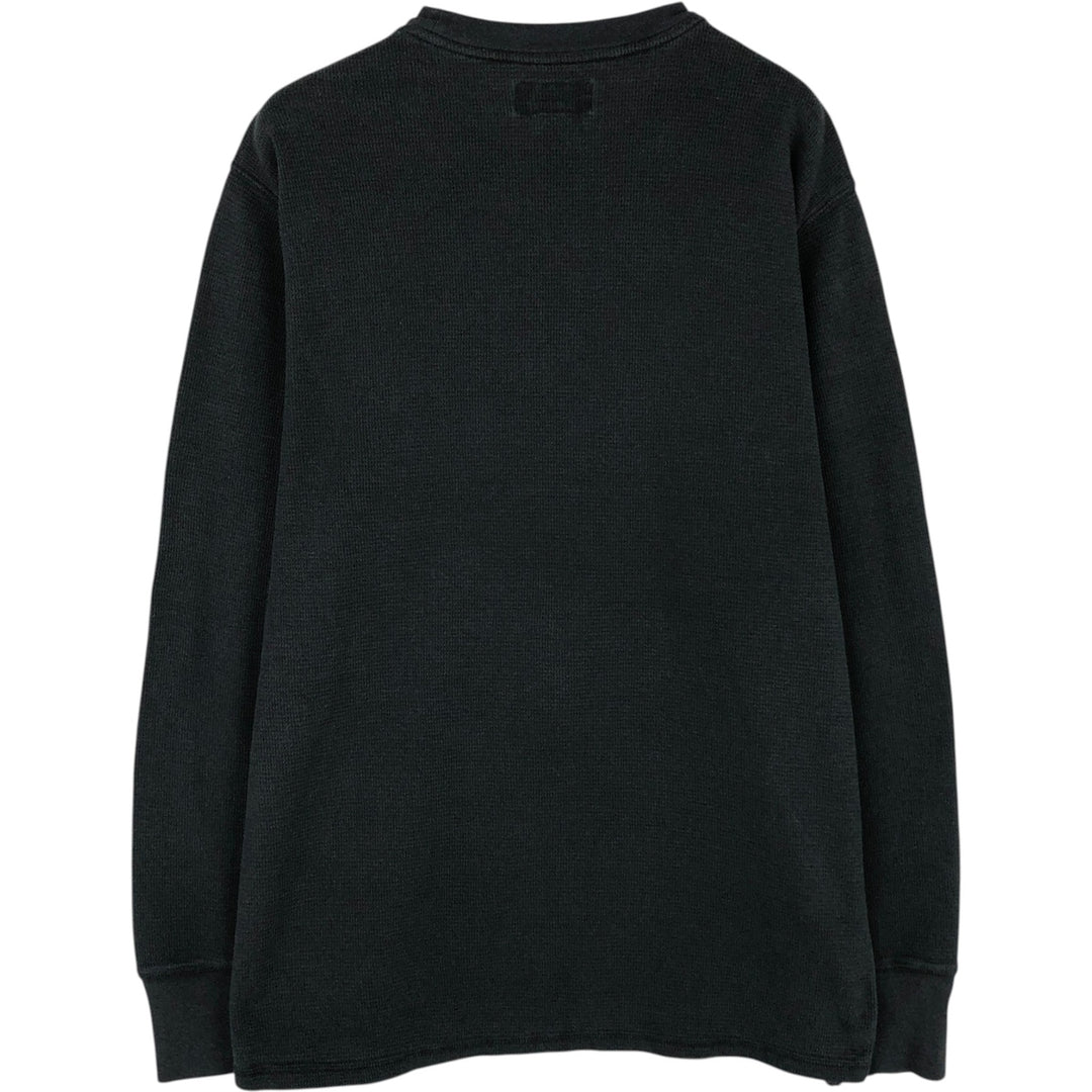 Ralph Lauren POLO RALPH LAUREN SLEEPWEAR Thermal Long T-shirt Waffle Men's L size cotton black type Vintage Second Hand