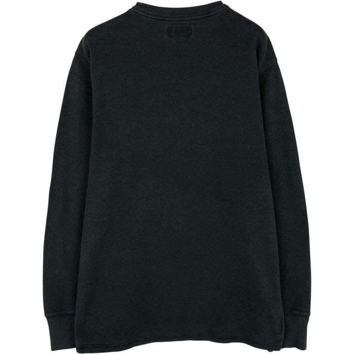 Ralph Lauren POLO RALPH LAUREN SLEEPWEAR Thermal Long T-shirt Waffle Men's L size cotton black type Vintage Second Hand