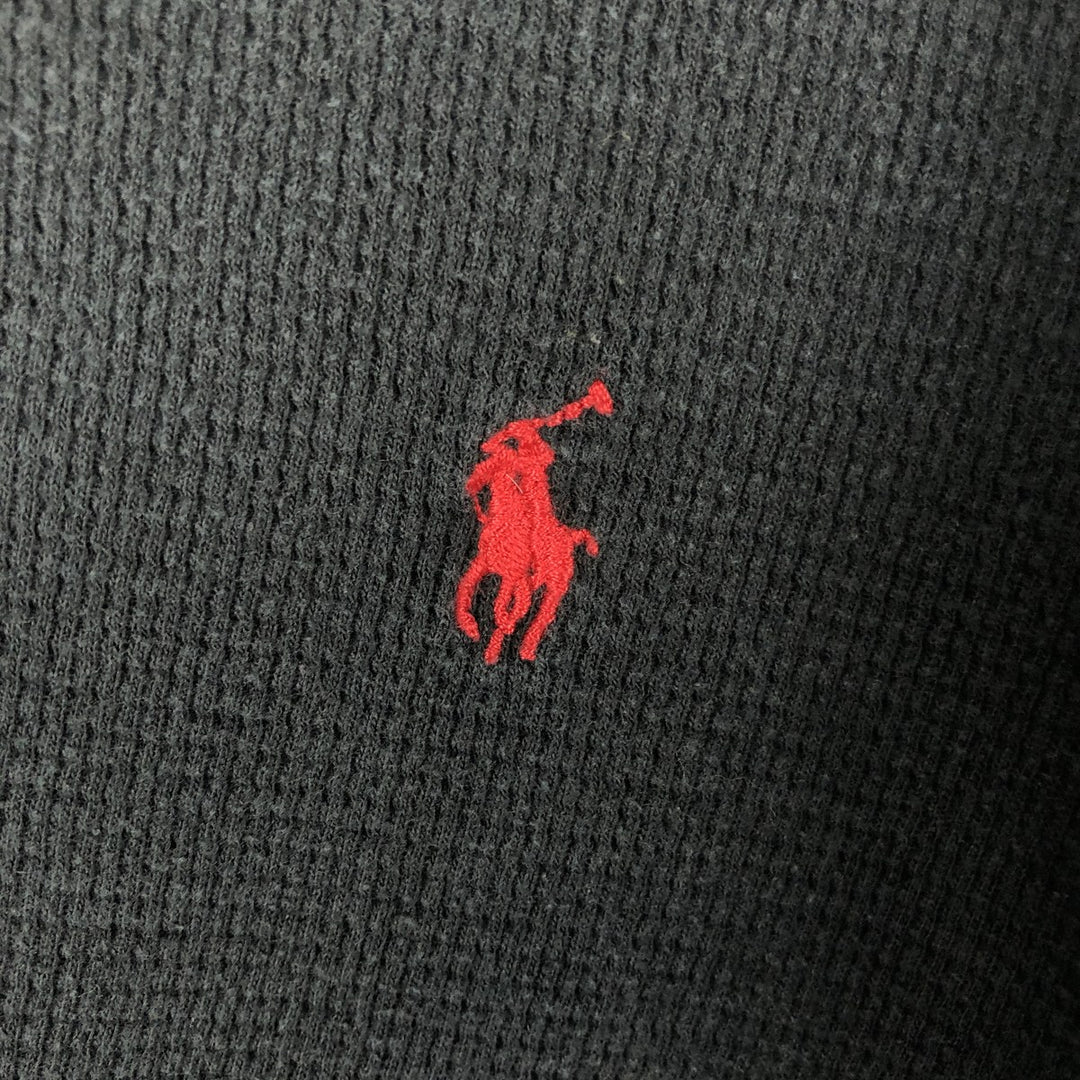 Ralph Lauren POLO RALPH LAUREN SLEEPWEAR Thermal Long T-shirt Waffle Men's L size cotton black type Vintage Second Hand