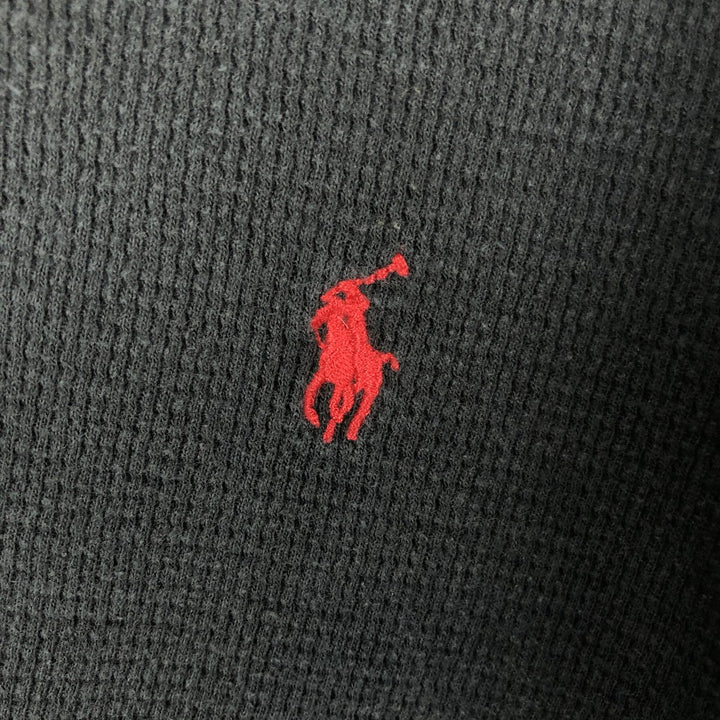 Ralph Lauren POLO RALPH LAUREN SLEEPWEAR Thermal Long T-shirt Waffle Men's L size cotton black type Vintage Second Hand