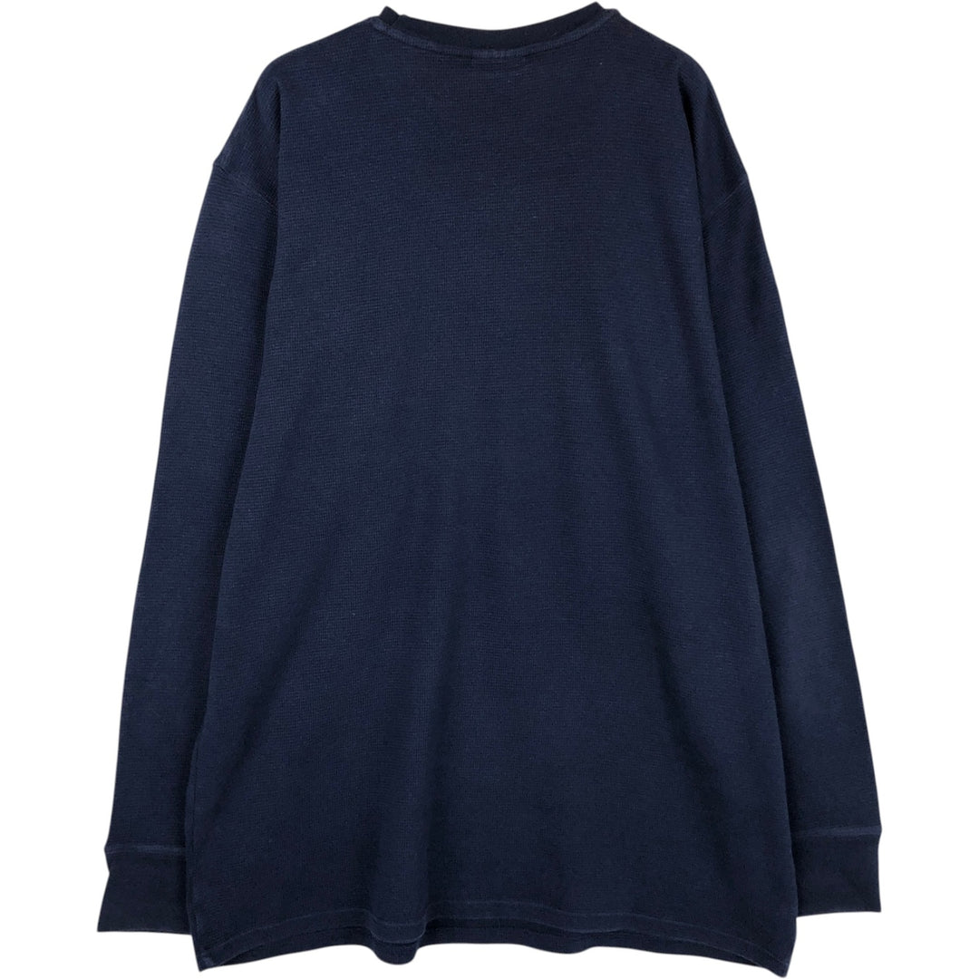 Ralph Lauren Thermal T-Shirt, Waffle, Men's XXL cotton navy blue type Vintage Second Hand