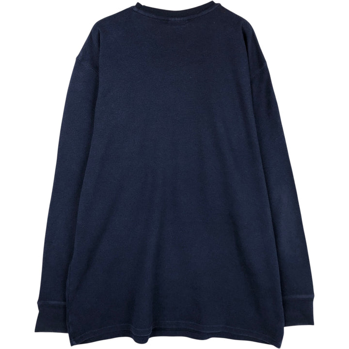 Ralph Lauren Thermal T-Shirt, Waffle, Men's XXL cotton navy blue type Vintage Second Hand