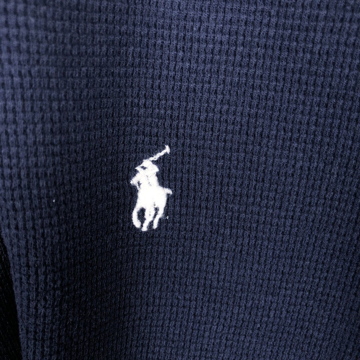 Ralph Lauren Thermal T-Shirt, Waffle, Men's XXL cotton navy blue type Vintage Second Hand