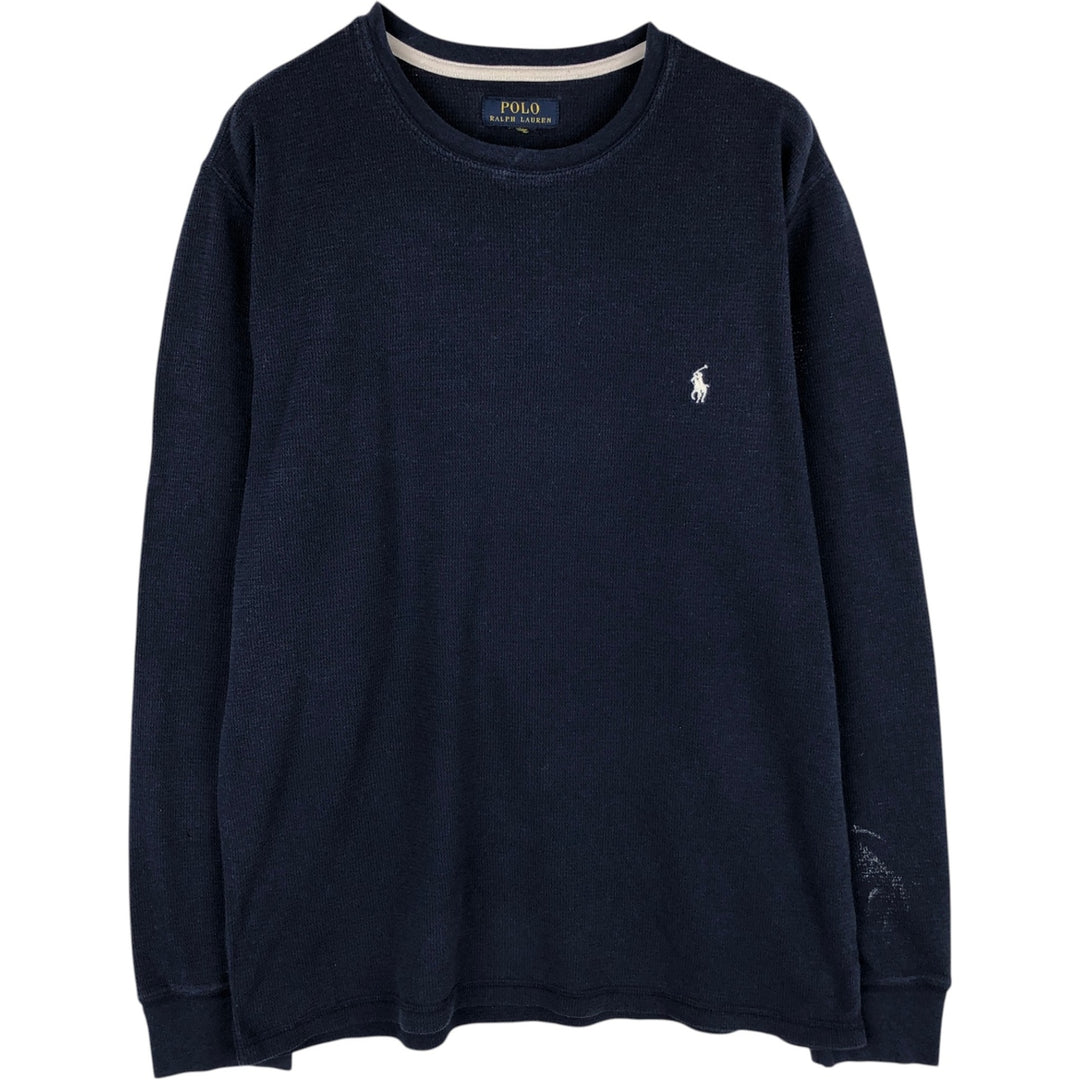 Ralph Lauren POLO RALPH LAUREN Thermal T-Shirt, Waffle, Men's Size Small unclear navy blue type Vintage Second Hand