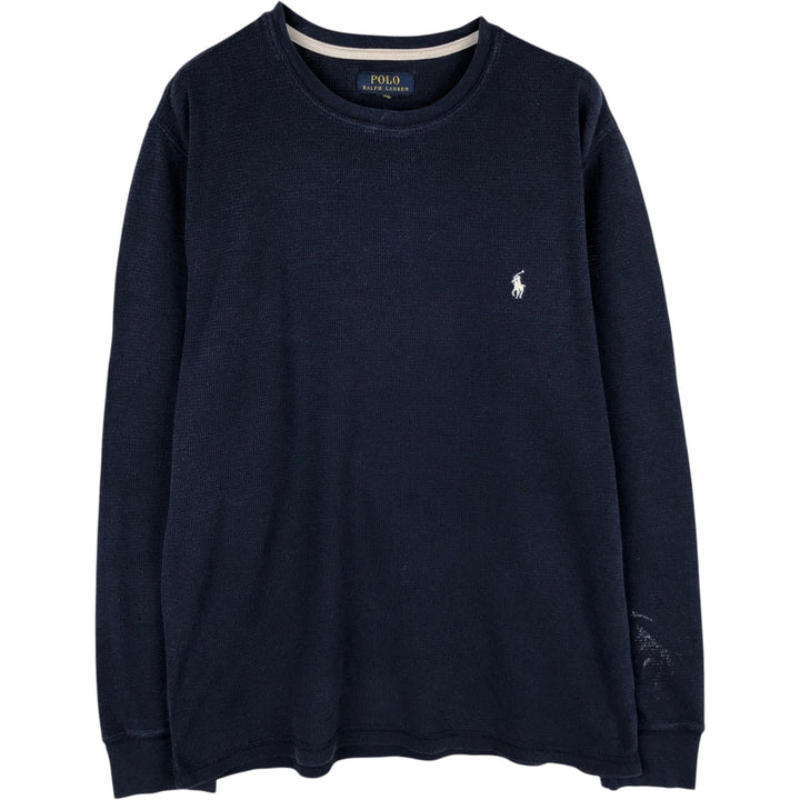 Ralph Lauren POLO RALPH LAUREN Thermal T-Shirt, Waffle, Men's Size Small unclear navy blue type Vintage Second Hand