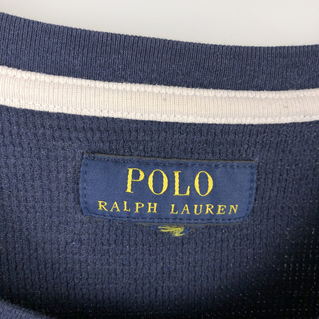 Ralph Lauren POLO RALPH LAUREN Thermal T-Shirt, Waffle, Men's Size Small unclear navy blue type Vintage Second Hand
