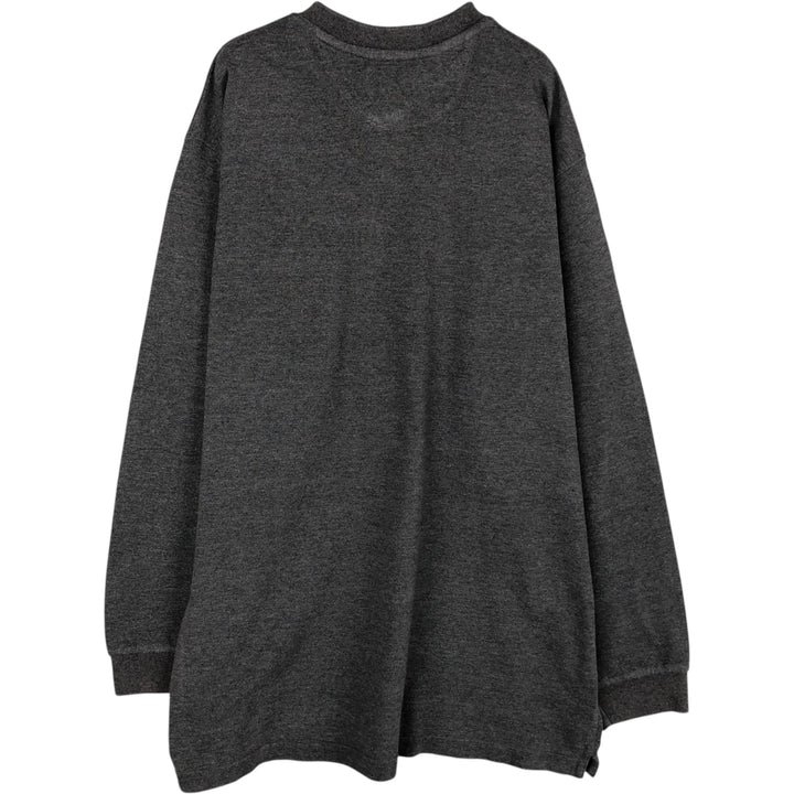 Ralph Lauren CHAPS Henley neck thermal long T-shirt, men's size L cotton gray type Vintage Second Hand