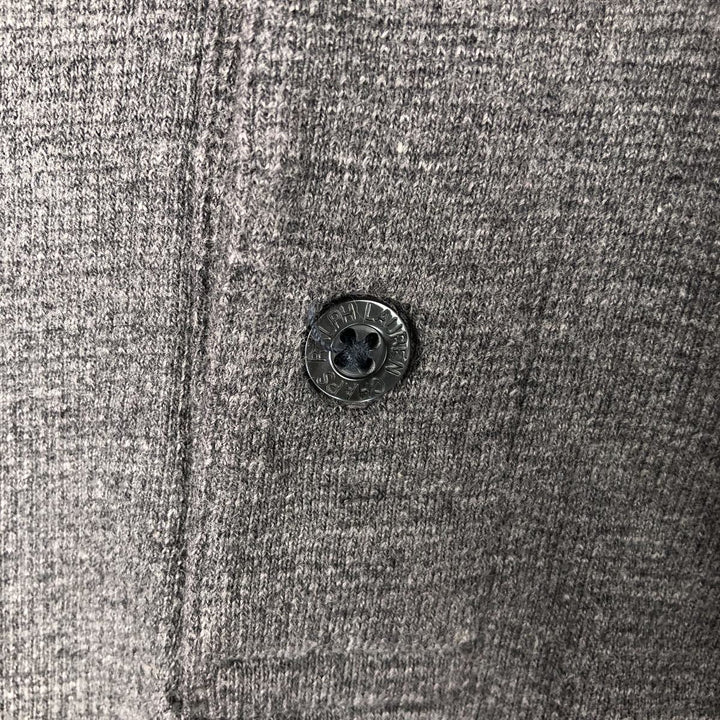 Ralph Lauren CHAPS Henley neck thermal long T-shirt, men's size L cotton gray type Vintage Second Hand