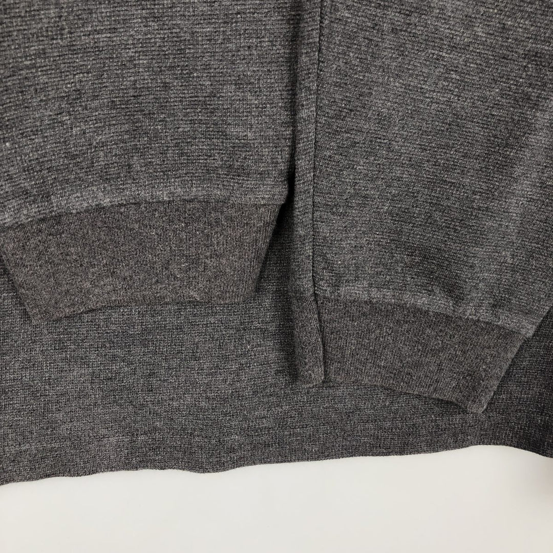 Ralph Lauren CHAPS Henley neck thermal long T-shirt, men's size L cotton gray type Vintage Second Hand