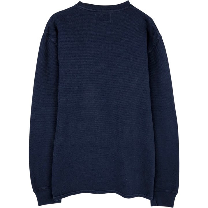 Ralph Lauren POLO RALPH LAUREN Thermal Long T-shirt Waffle Men's M size cotton navy blue type Vintage Second Hand