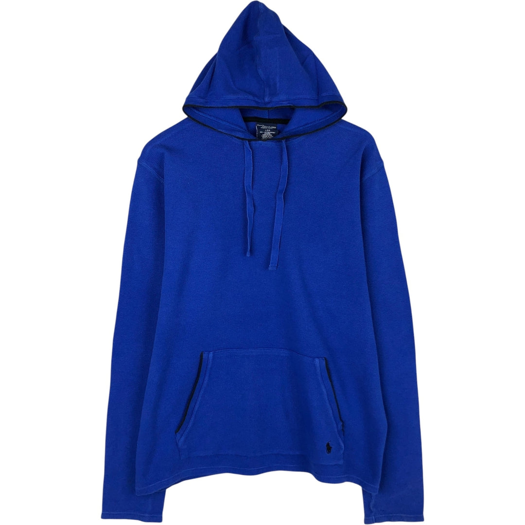 Ralph Lauren POLO RALPH LAUREN SLEEPWEAR Hooded Thermal Long-Sleeve T-Shirt, Men's Size L (approx.) cotton blue type Vintage Second Hand