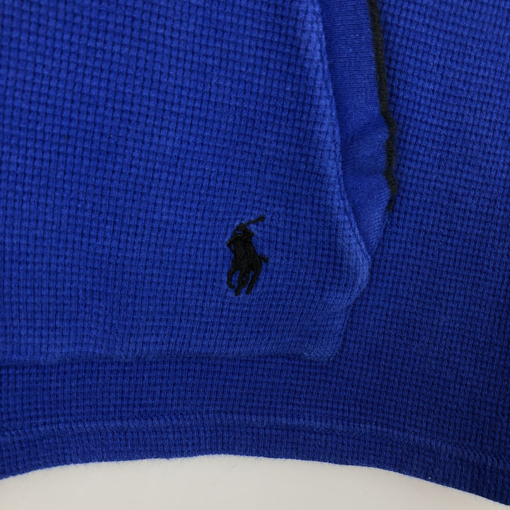Ralph Lauren POLO RALPH LAUREN SLEEPWEAR Hooded Thermal Long-Sleeve T-Shirt, Men's Size L (approx.) cotton blue type Vintage Second Hand