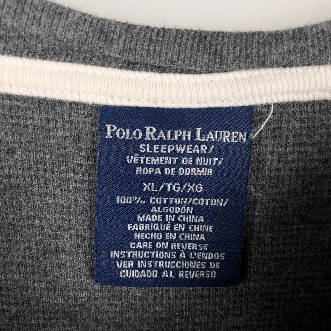 Ralph Lauren POLO RALPH LAUREN SLEEPWEAR Thermal Long T-Shirt, Men's XL cotton gray type Vintage Second Hand