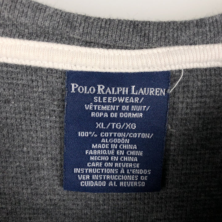 Ralph Lauren POLO RALPH LAUREN SLEEPWEAR Thermal Long T-Shirt, Men's XL cotton gray type Vintage Second Hand