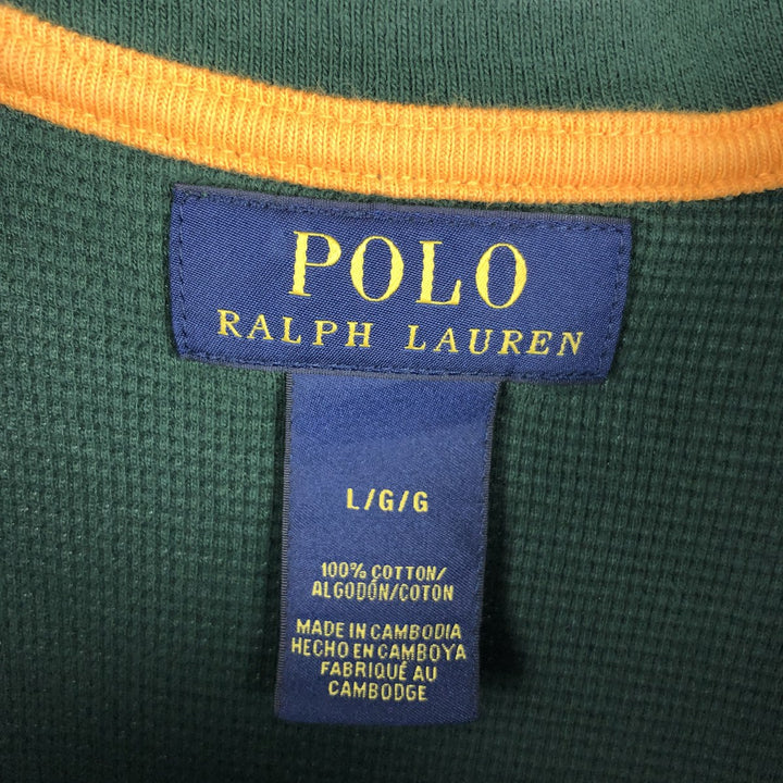 Ralph Lauren POLO RALPH LAUREN Thermal Long T-Shirt Men's Size L cotton green type Vintage Second Hand