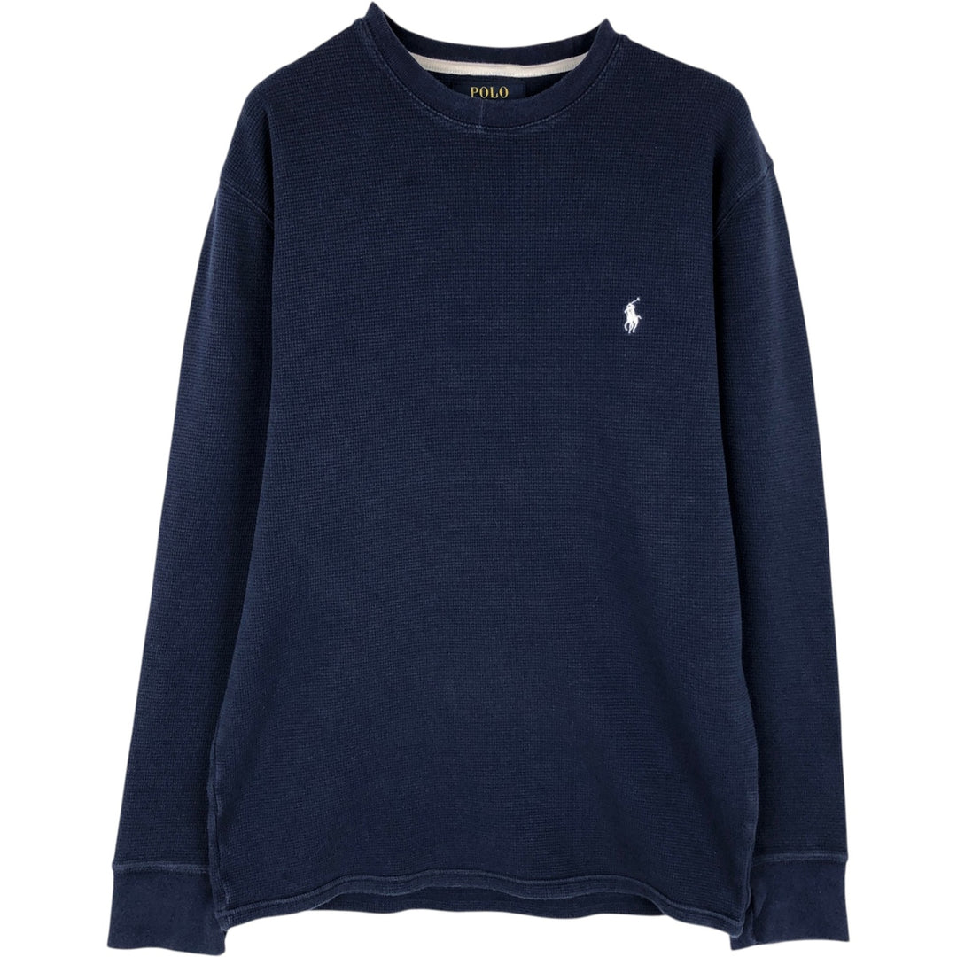 Ralph Lauren POLO RALPH LAUREN Thermal Long T-Shirt, Men's Size M cotton navy blue type Vintage Second Hand