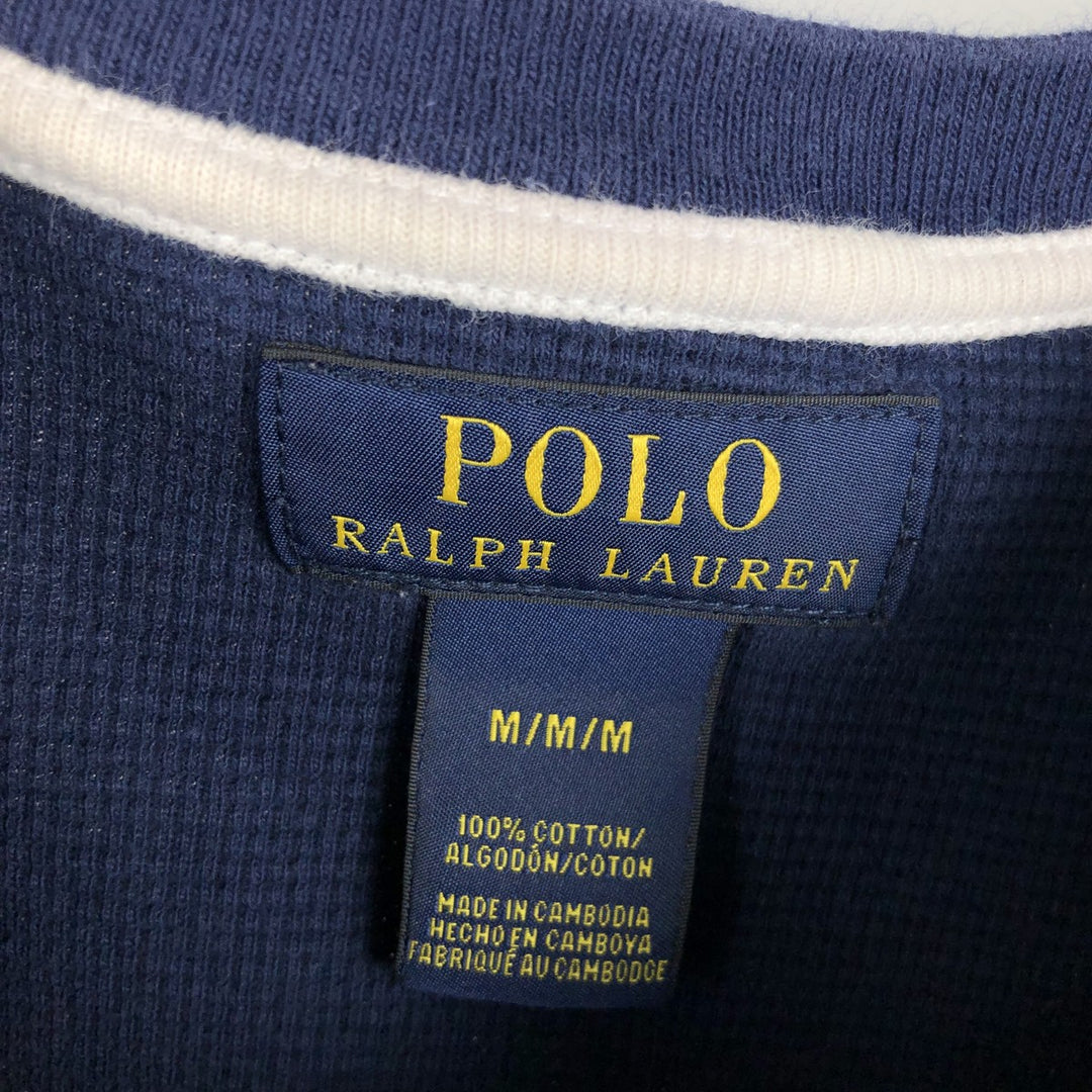 Ralph Lauren POLO RALPH LAUREN Thermal Long T-Shirt, Men's Size M cotton navy blue type Vintage Second Hand