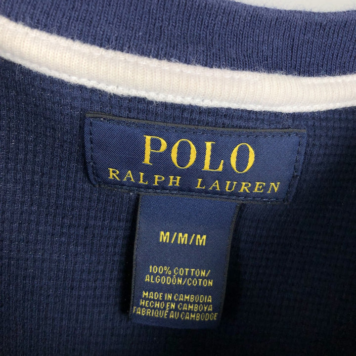 Ralph Lauren POLO RALPH LAUREN Thermal Long T-Shirt, Men's Size M cotton navy blue type Vintage Second Hand