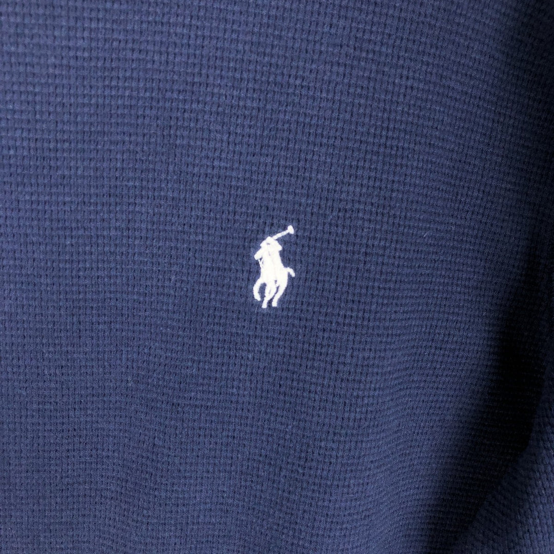Ralph Lauren POLO RALPH LAUREN Thermal Long T-Shirt, Men's Size M cotton navy blue type Vintage Second Hand