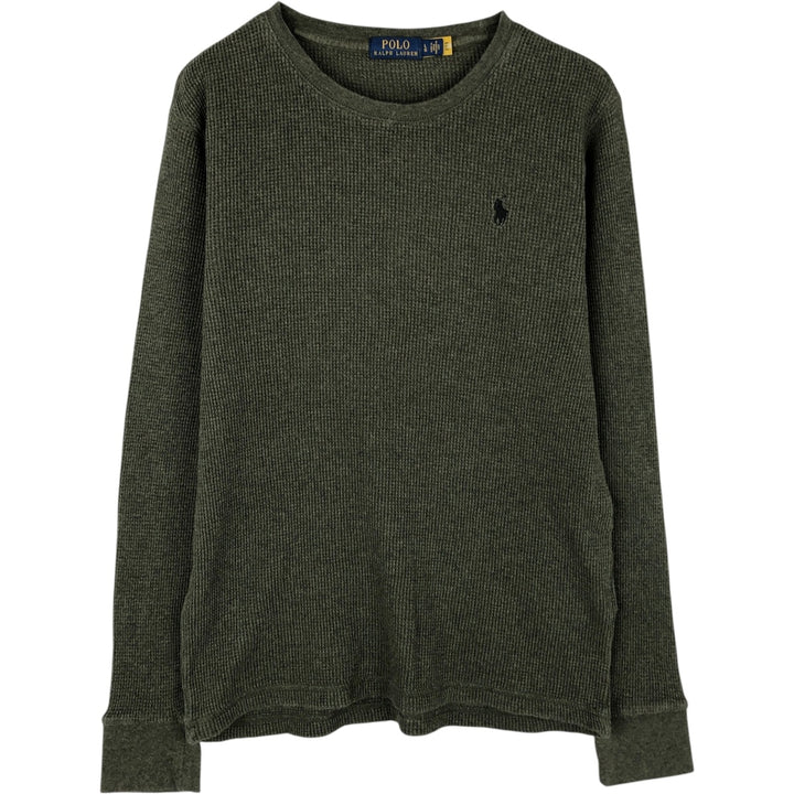 Ralph Lauren POLO RALPH LAUREN Thermal Ron T Waffle Men's L size cotton green type Vintage Second Hand