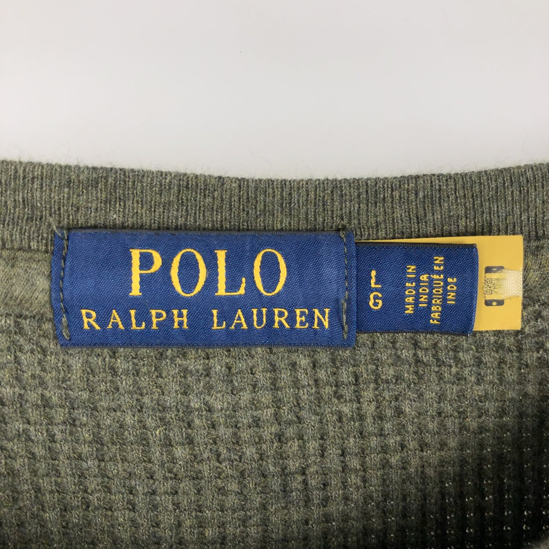Ralph Lauren POLO RALPH LAUREN Thermal Ron T Waffle Men's L size cotton green type Vintage Second Hand
