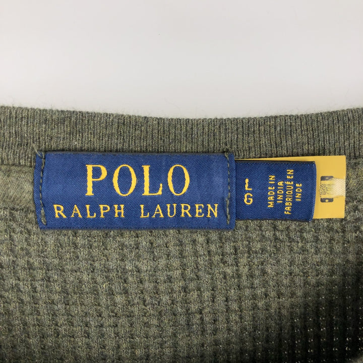 Ralph Lauren POLO RALPH LAUREN Thermal Ron T Waffle Men's L size cotton green type Vintage Second Hand
