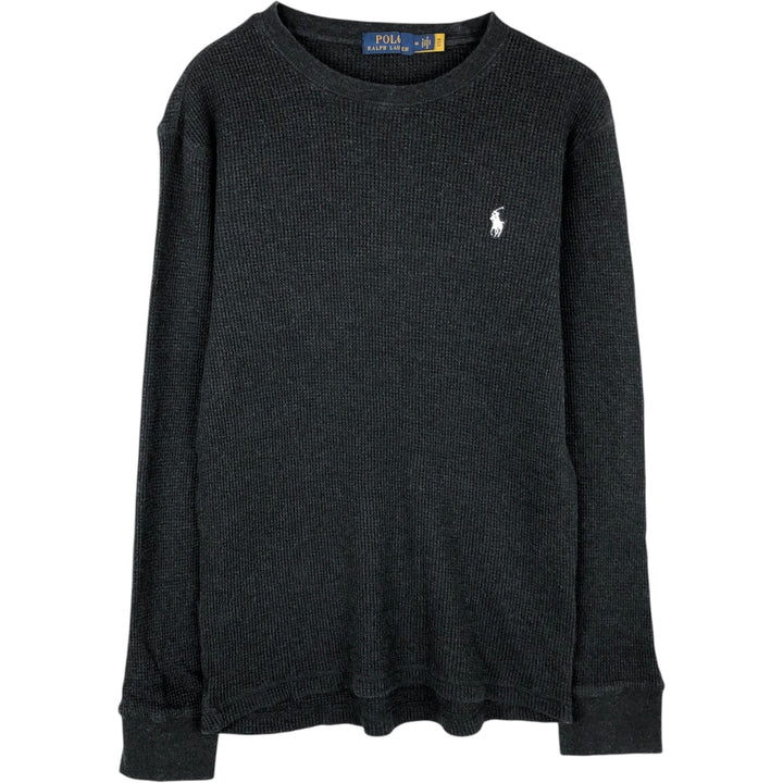 Ralph Lauren POLO RALPH LAUREN Thermal Long T-shirt Waffle Men's M size unclear black type Vintage Second Hand