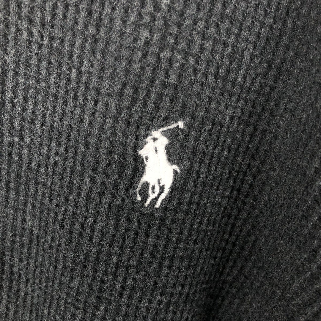 Ralph Lauren POLO RALPH LAUREN Thermal Long T-shirt Waffle Men's M size unclear black type Vintage Second Hand