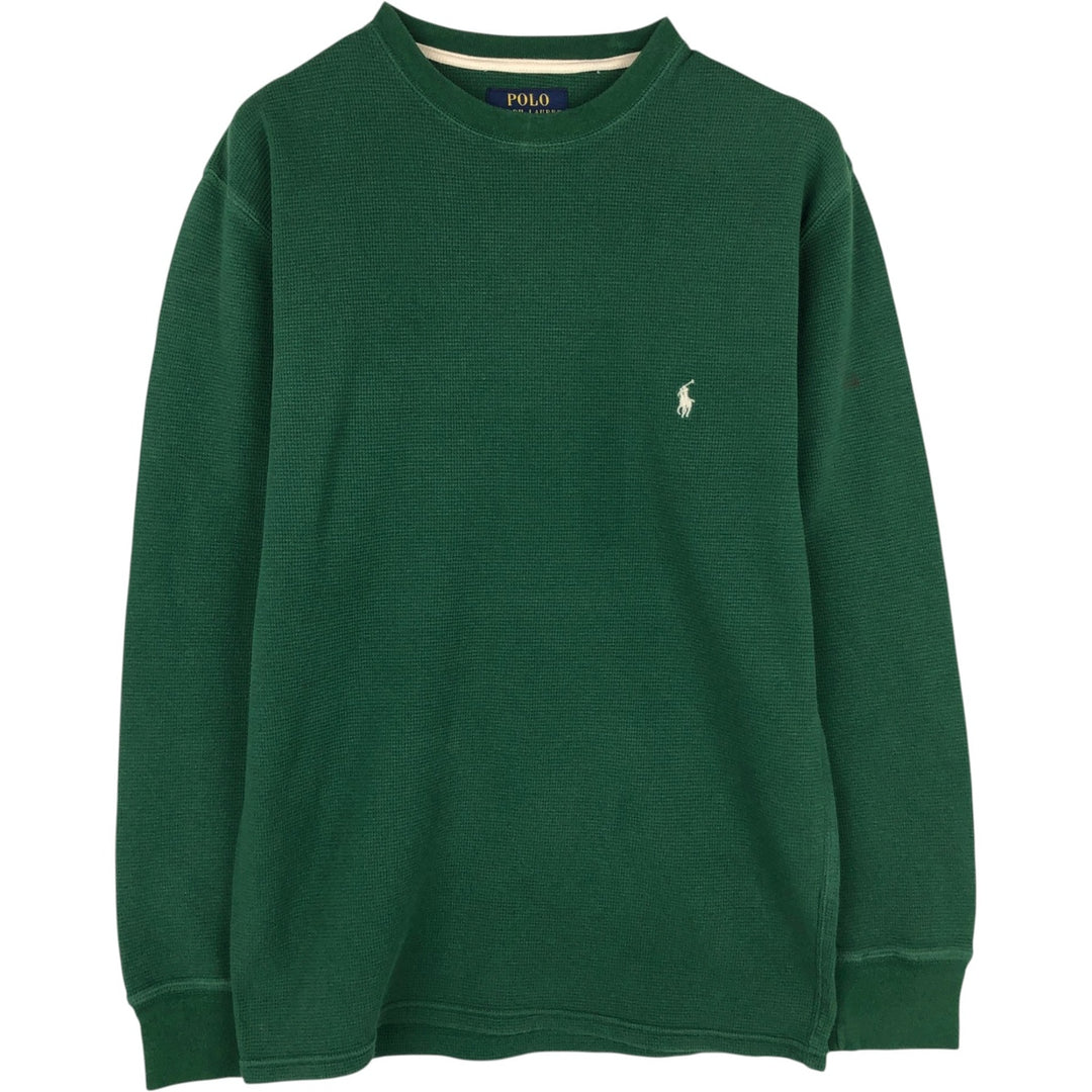 Ralph Lauren POLO RALPH LAUREN Thermal Long T-Shirt, Men's Size M cotton green type Vintage Second Hand