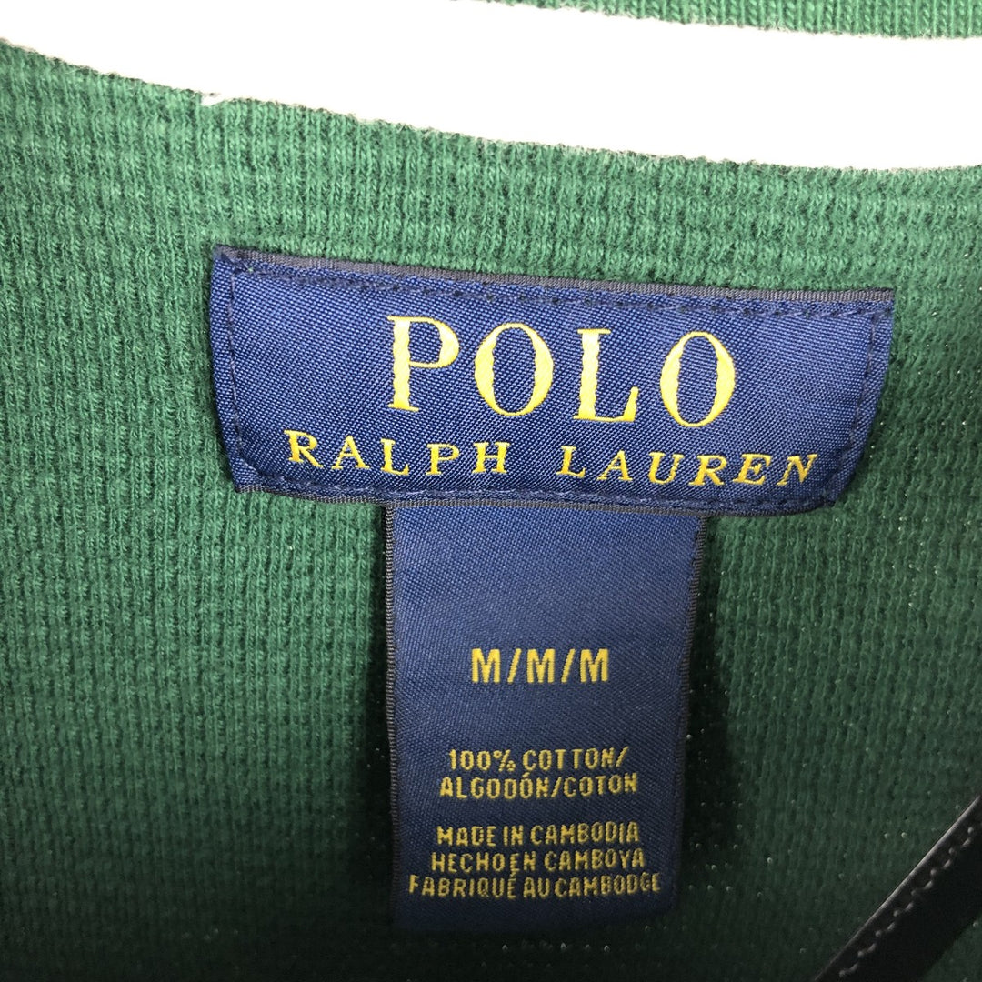 Ralph Lauren POLO RALPH LAUREN Thermal Long T-Shirt, Men's Size M cotton green type Vintage Second Hand