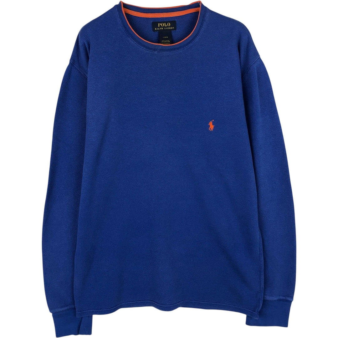 Ralph Lauren POLO RALPH LAUREN Thermal Long T-Shirt Men's Size L cotton blue type Vintage Second Hand