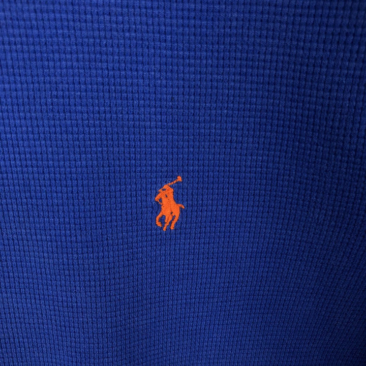 Ralph Lauren POLO RALPH LAUREN Thermal Long T-Shirt Men's Size L cotton blue type Vintage Second Hand