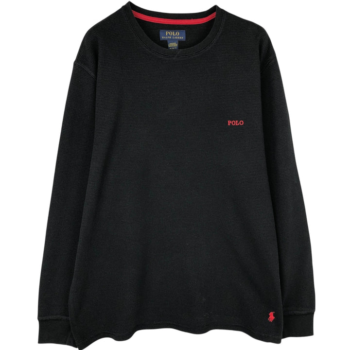 Ralph Lauren POLO RALPH LAUREN SLEEPWEAR Thermal Long T-shirt Waffle Men's XL unclear black type Vintage Second Hand