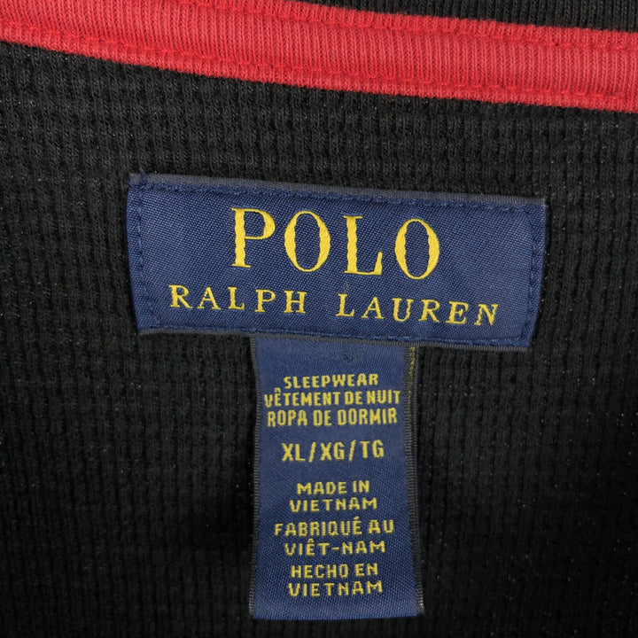 Ralph Lauren POLO RALPH LAUREN SLEEPWEAR Thermal Long T-shirt Waffle Men's XL unclear black type Vintage Second Hand