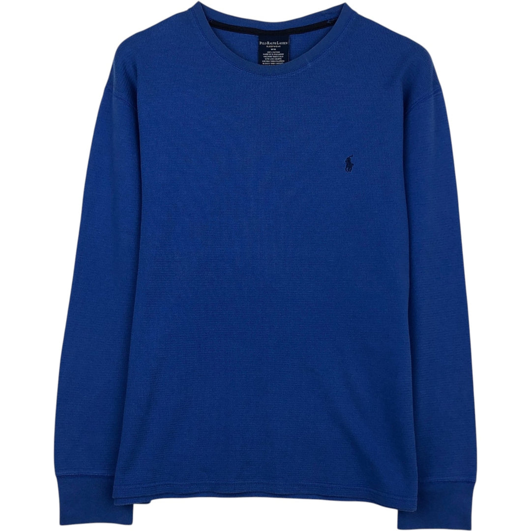 Ralph Lauren POLO RALPH LAUREN SLEEPWEAR Thermal Long T-Shirt, Honeycomb, Men's Size M cotton blue type Vintage Second Hand